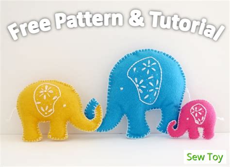 How To Sew Super Cute Elephant For Luck Free Pattern And Tutorial — Sew Toy