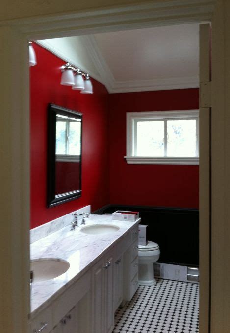 2nd Bathroom Idea Bathroom Red Black Bathroom White Bathroom Decor