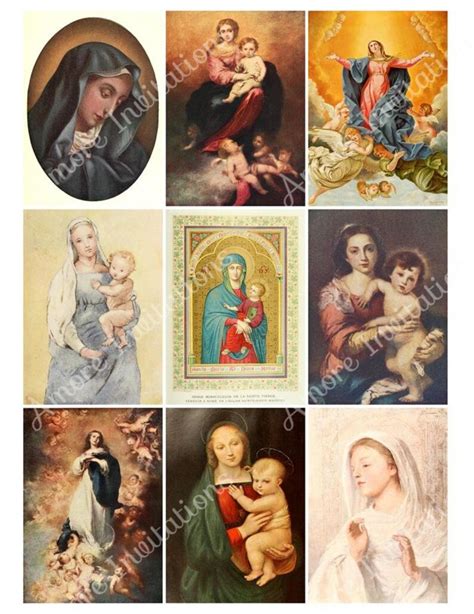 Digital Vintage Religious Christian Art Collage Sheet Bundle Etsy
