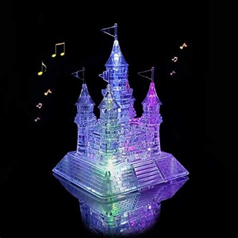 musical 3d crystal castle puzzle adult brain teaser light up base 20 song 105pcs ebay