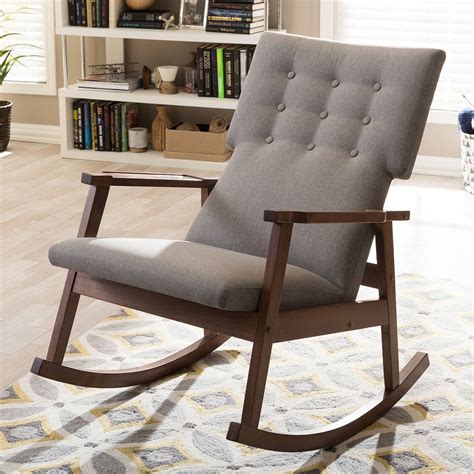 We collect this amazing image from internet and choose the best for you. Baxton Studio Agatha Mid-Century Modern Rocking Chair in ...