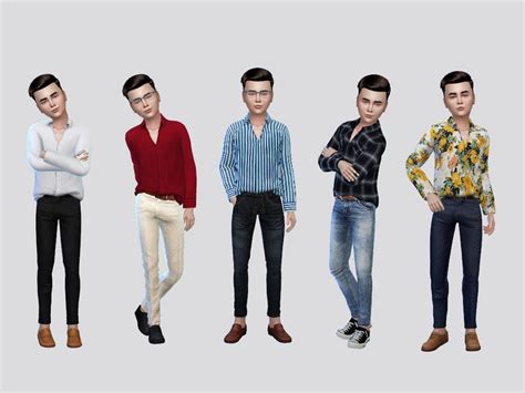 Sims 4 — Penny Casual Shirt Boys By Mclaynesims — Tsr Exclusive