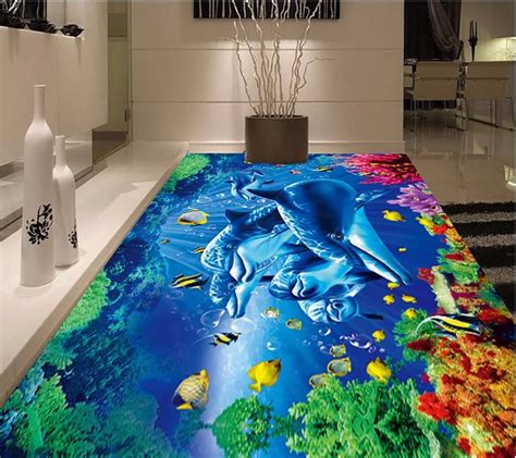 3d Flooring Sea World Dolphin Coral 3d Floor 3d Floor Painting