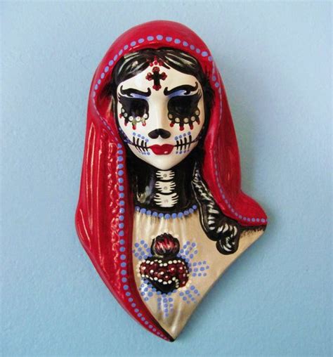 Day Of The Dead Mary Sugar Skull Art Day Of The Dead Bust Sculpture