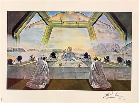 Hand Signed Salvador Dali Print The Last Supper Etsy