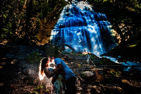 Waterfall Engagement Photos British Columbia