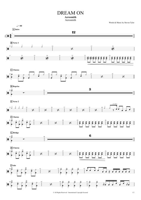 Tablature Dream On De Aerosmith Guitar Pro Full Score Mysongbook