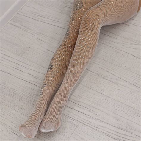 Rhinestone Sexy Stockings Wedding Tights Crystal White Fishnet Etsy