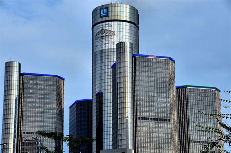 Renaissance Center And General Motors Headquarters In Detroit Michigan