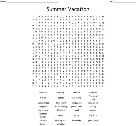 Complete your quiz offer with 100% accuracy and get credited. 100 summer vacation words Word Search - WordMint