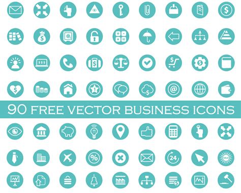 90 Free Vector Business Icons Vector Freebies Illustrator Tutorials