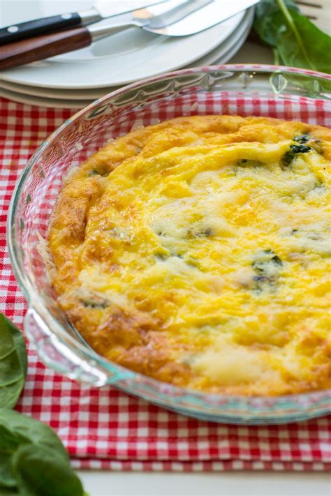 Perfect Oven Baked Frittata With Spinach Gouda And Parmesan Oven