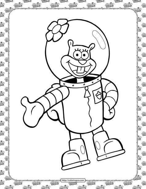 Printable Sandy Cheeks Coloring Pages In 2023 Coloring Pages Sandy