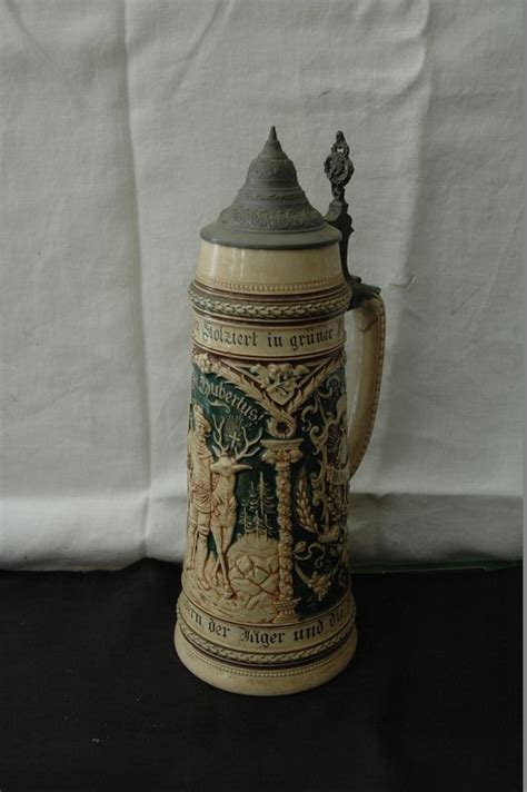 Large 15 Antique Or Vintage German St Hubertus Stein Marked Germany