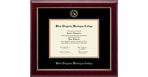 West Virginia Wesleyan College Gold Embossed Diploma Frame in Gallery