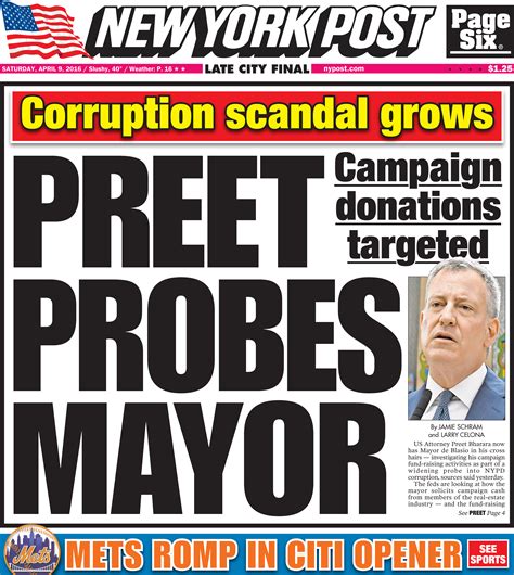 Covers For April 9 2016 New York Post