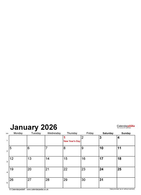 Photo Calendar 2026 Uk Free Printable Word Templates