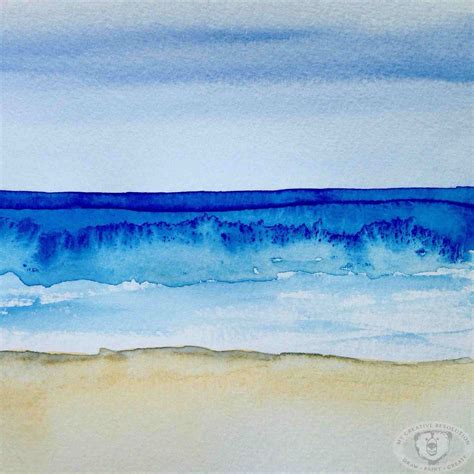 Easy Watercolor Ideas Ocean Watercolor Beach Tutorial For Beginners