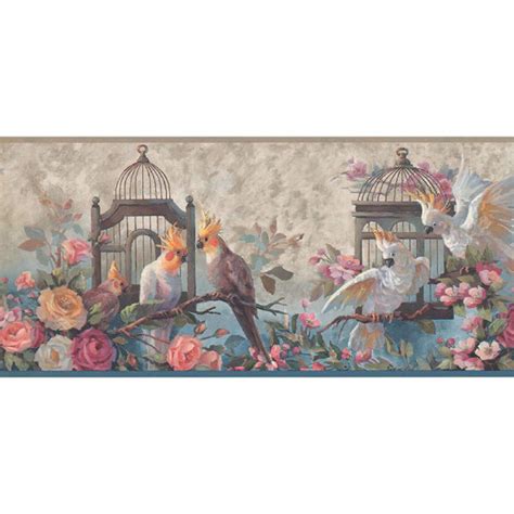 Bayou Breeze 9 1 8 In X 15 Ft Prepasted Wallpaper Borders Birds Wall Paper Border Wayfair Canada