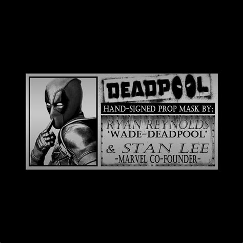 Deadpool Ryan Reynolds Stan Lee Signed Mask Prop Custom Museum