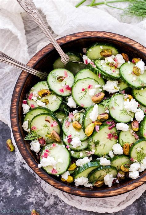 Say Hello To Your New Favorite Refreshing Salad Cucumber Dill Feta And Pistachio Salad