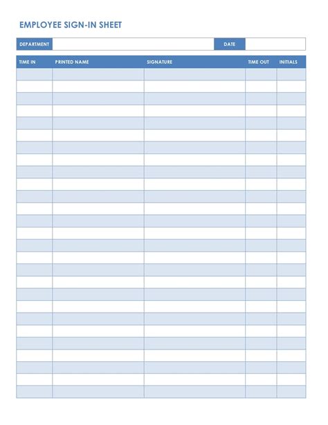 Sign In Sign Out Sheet Printable Hot Sex Picture