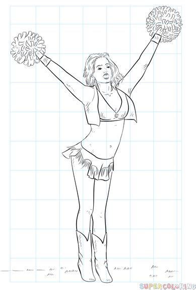 How To Draw A Cheerleader Step By Step Drawing Tutorials Drawing