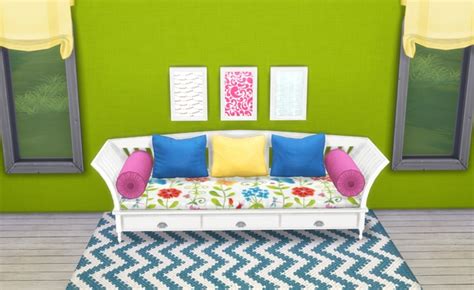 Shinokcrs Daybed And Pillows Recolors Sims 4 Living Room