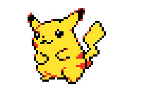 Bit Pikachu Grid Pixel Art Pikachu Pixel Bit  Yellow Pokemon Grid