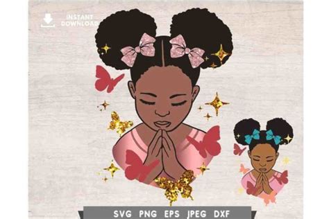 Black Girl Praying Graphic By Susandesign · Creative Fabrica