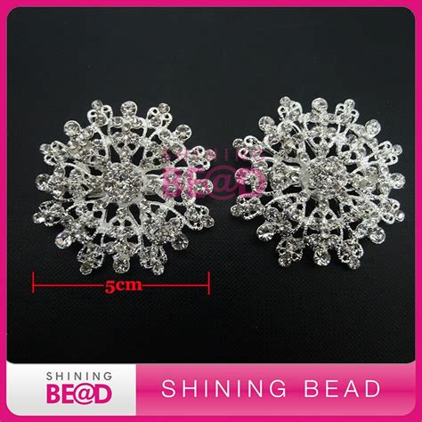 Free Shipping50pieceslotflower Crystal Brooch Pins For Wedding