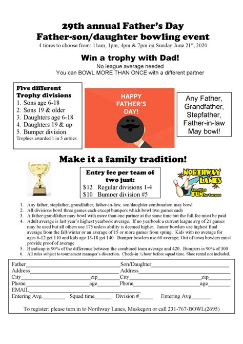 Fathers Day Tournament Form