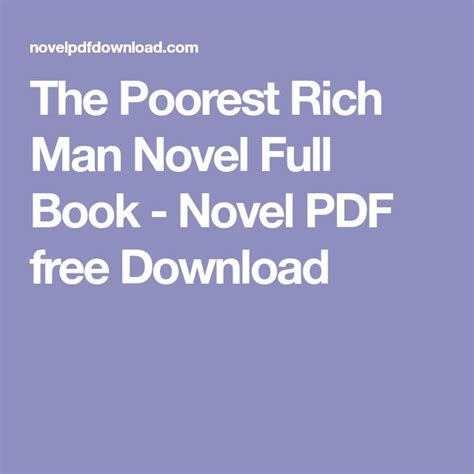 Furthermore, the 'earth' in this novel is not the same earth we are. The Poorest Rich Man Novel Full Book - Novel PDF free ...