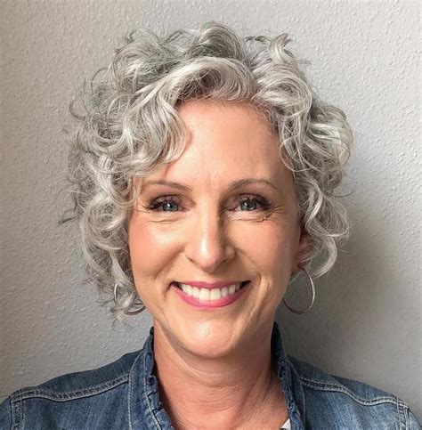 Short curly hairstyle for blondes short blonde hairstyles for curly hair may feature a dark underlayer or a dark undercut. 21 Glamorous Grey Hairstyles for Older Women - Haircuts & Hairstyles 2020