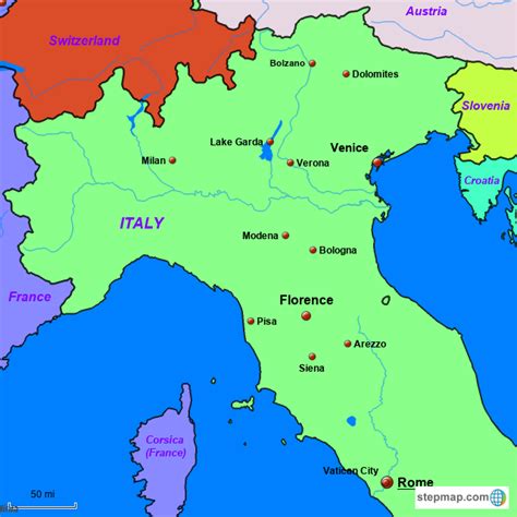 Stepmap Italy Overview 1 Landkarte Für Italy