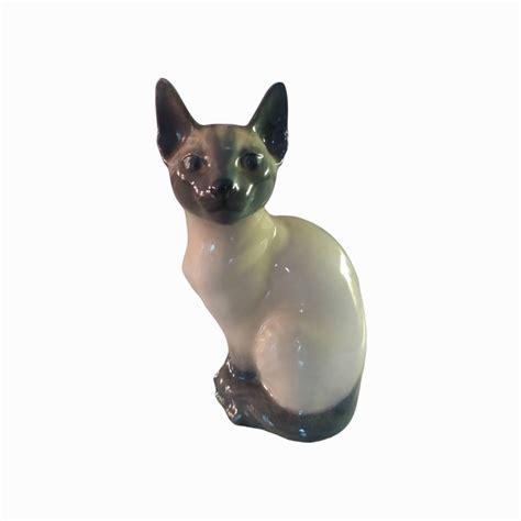 Royal Copenhagen Siamese Cat 3281 Vintage Figurine Etsy
