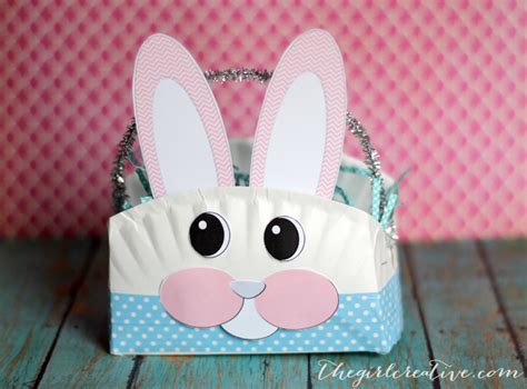 Paper Plate Easter Bunny Basket The Girl Creative