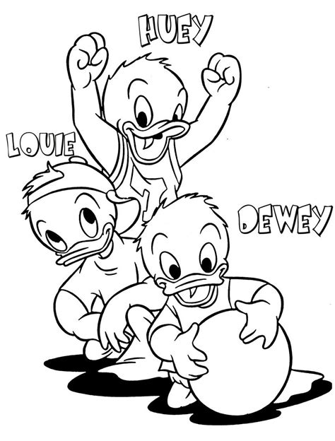 Cute Huey Dewey And Louie Coloring Pages Coloring Pages