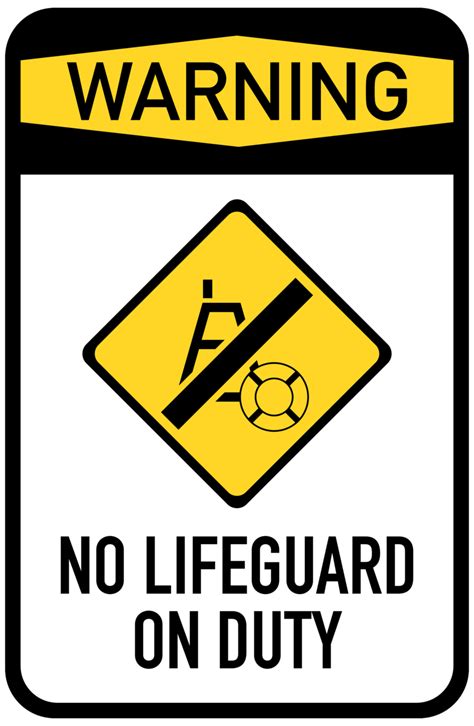 No Lifeguard On Duty Sign Png Clip Art