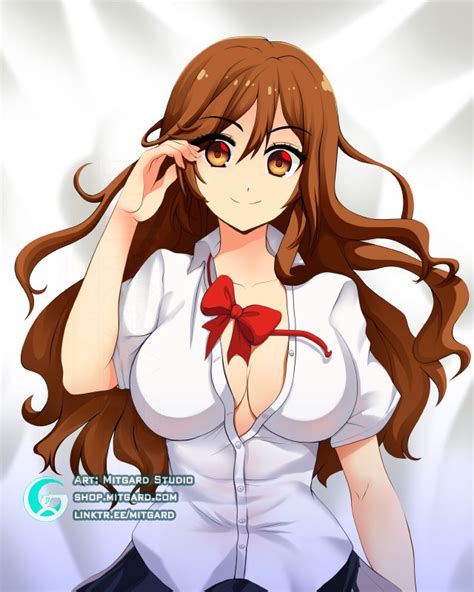 Rule 34 1girls Anime Style Big Breasts Bodypillow Breasts Brown Eyes Brown Hair Cleavage