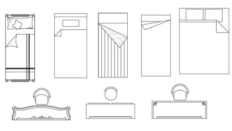 Bed Drawing Autocad Mattress And Beds Sizes Autocad Drawings Download