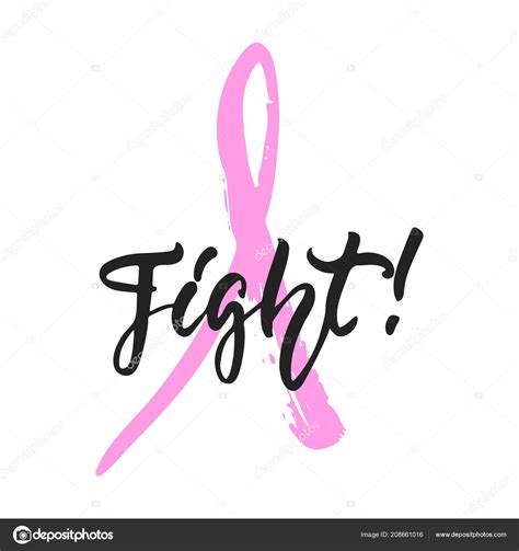 Fight Hand Drawn October Breast Cancer Awareness Month