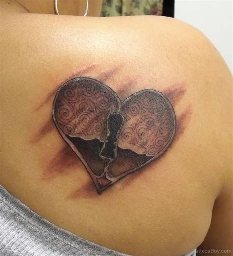 Locked Heart Tattoo On Back Tattoos Designs