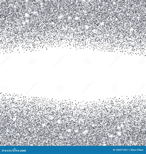 Silver Glitter Textured Borders Stock Vector Illustration Of Sequin
