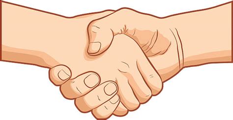 Two People Shaking Hands Drawing Illustrations Royalty Free Vector