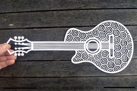 Where can i get free svg cut files? Guitar paper cut SVG / DXF / EPS files