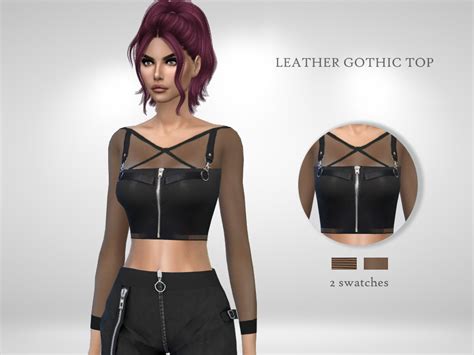 Leather Gothic Top By Puresim From Tsr • Sims 4 Downloads