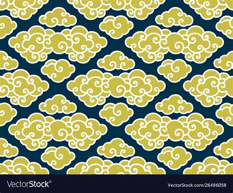 Chinese Clouds Traditional Seamless Pattern Vector Image