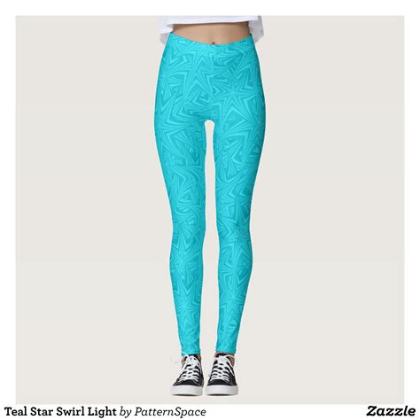 Teal Star Swirl Light Leggings Beautiful Yoga Pants Exercise