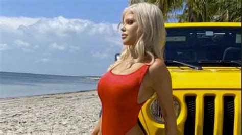 Baywatch Star Donna D Errico Wows In Red Swimsuit As She Recreates